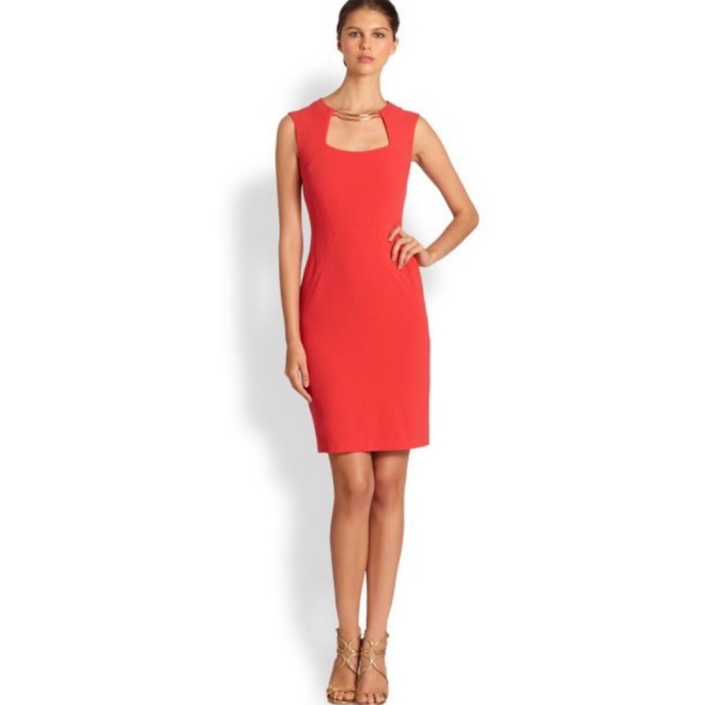 BCBGMAXAzria Coral Clara Metal Collar Dress